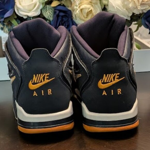 B31 NIKE Air Flight Falcon Obsidian/White/Circuit Orange - Picture 6 of 9